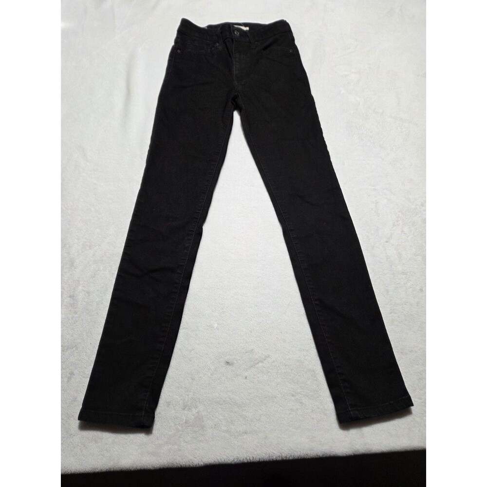 Levis 721 Jeans Women's Tag Size 26x30 Black Skinny High Rise Zip Pockets